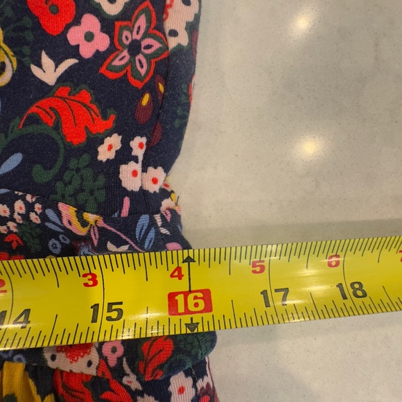 Boden Navy and Pink V-Neck Puff Sleeve Maxi Dress - Picture 8 of 11